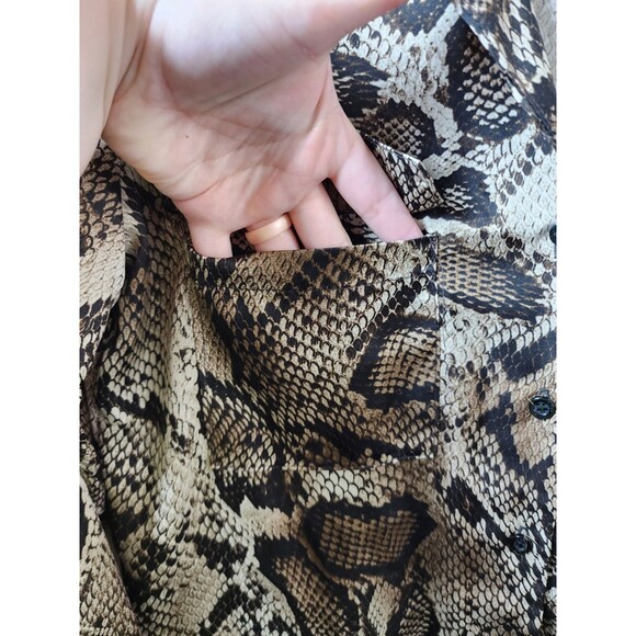 La Vie En Blanc Womens S Snake Print Button Down Blouse Shirt Long Sleeve T1 - Picture 3 of 6